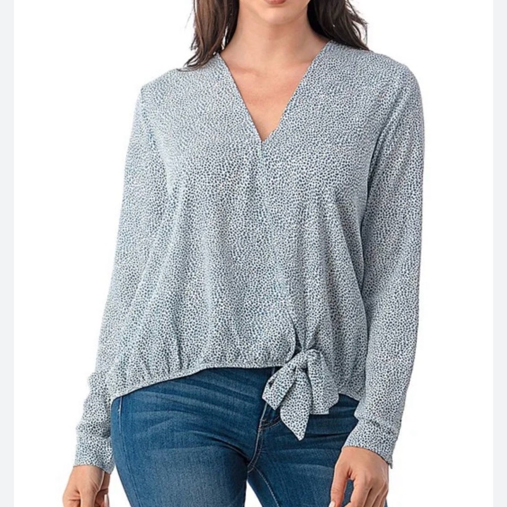 Olivia Graye V-Neck Long Sleeve Wrap Blouse XS NWT